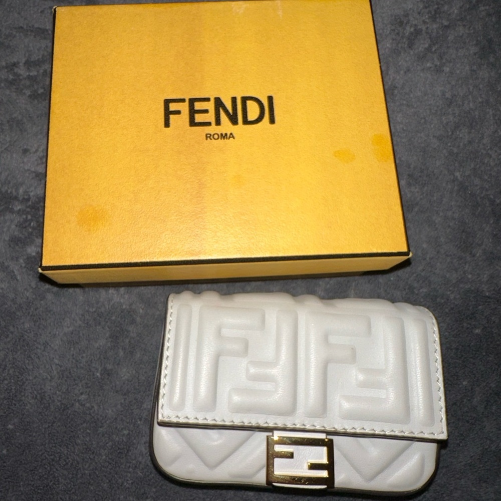 FENDI Nano Baguette Charm White